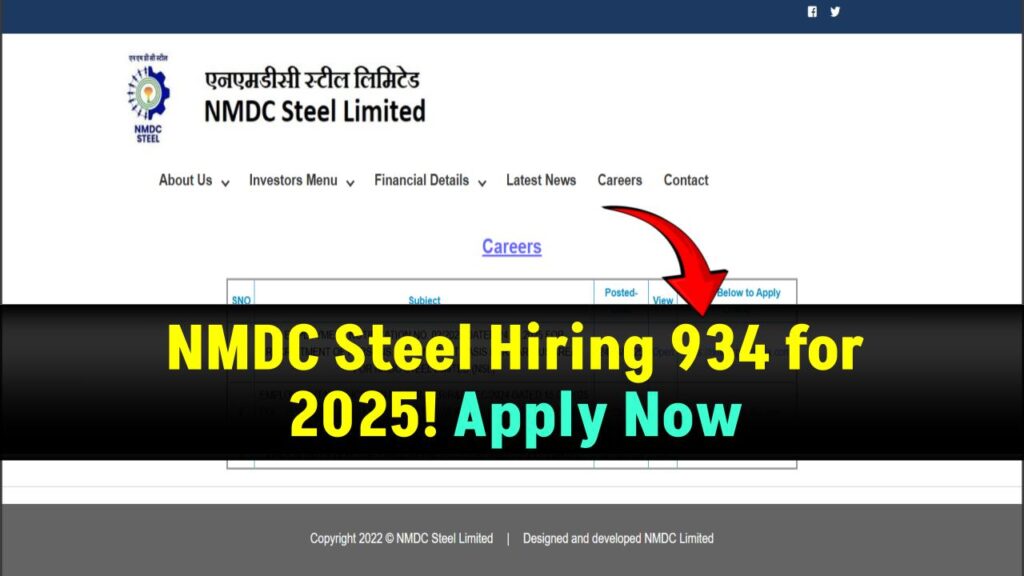 934 Vacancies Open in NMDC Steel Recruitment 2025 – Apply Before It's Too Late! 1 934 Vacancies Open in NMDC Steel Recruitment 2025 – Apply Before It's Too Late!