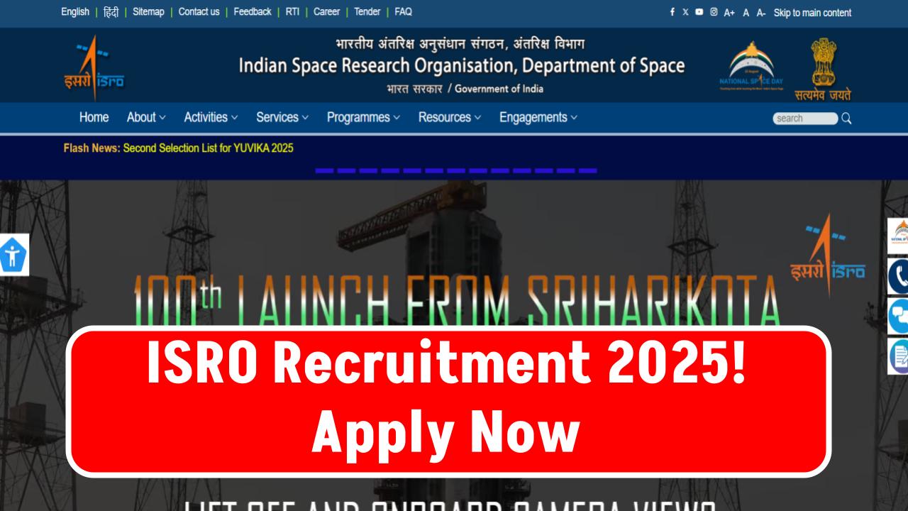 ISRO Recruitment 2025 OUT Now – Apply for High-Paying Govt Jobs Before Deadline!