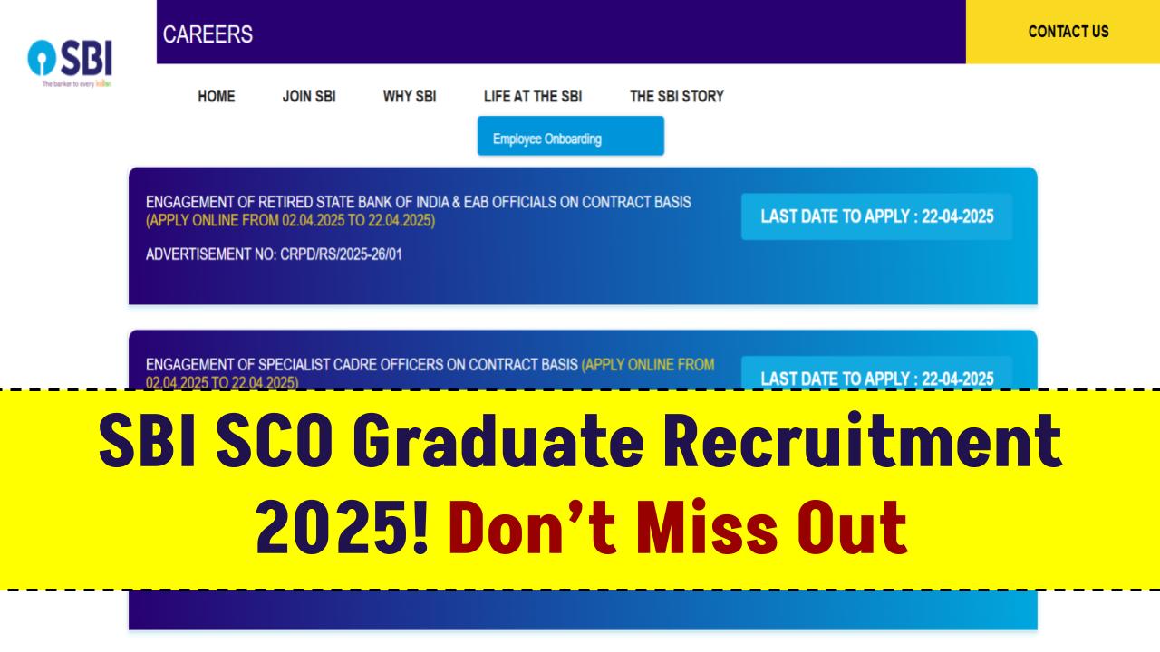 SBI SCO Recruitment 2025 Out Now – High-Paying Govt Job for Graduates!