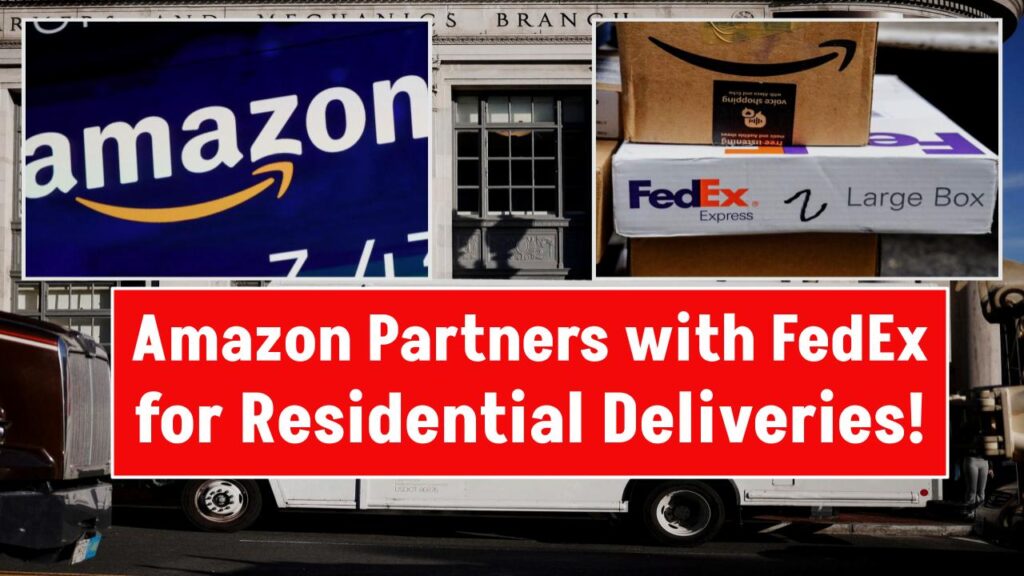 Amazon Partners with FedEx for Residential Deliveries Following UPS Withdrawal. 1 Amazon Partners with FedEx for Residential Deliveries Following UPS Withdrawal.