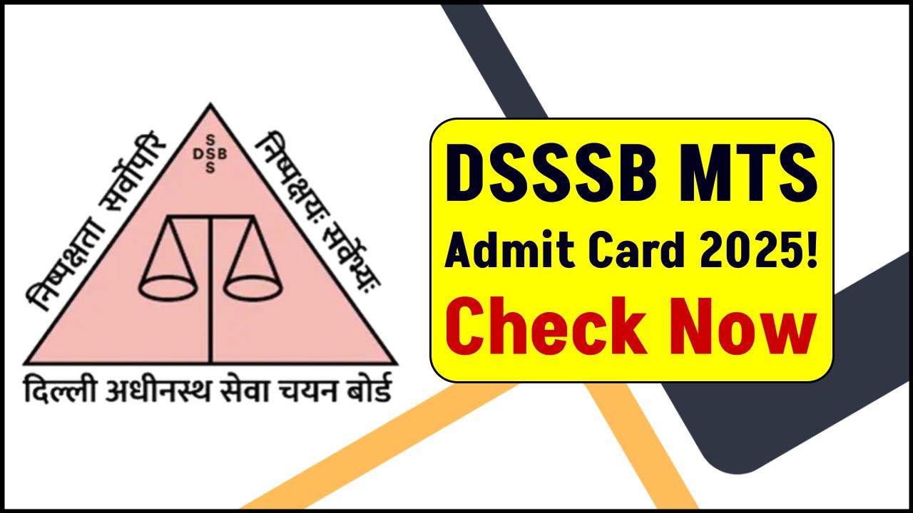 DSSSB MTS Admit Card 2025: Countdown Begins – Exam Schedule & Paper Pattern Inside!