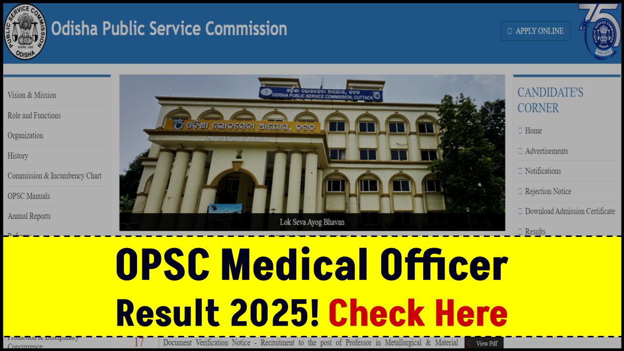 Big Reveal Ahead! OPSC Medical Officer 2025 Result Date, Expected Cut-Off & Merit Trends Inside